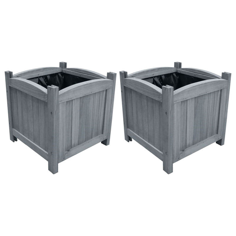 Clardy Wood Raised Flower Bed, 30cm H x 30cm W x 30cm D, Grey