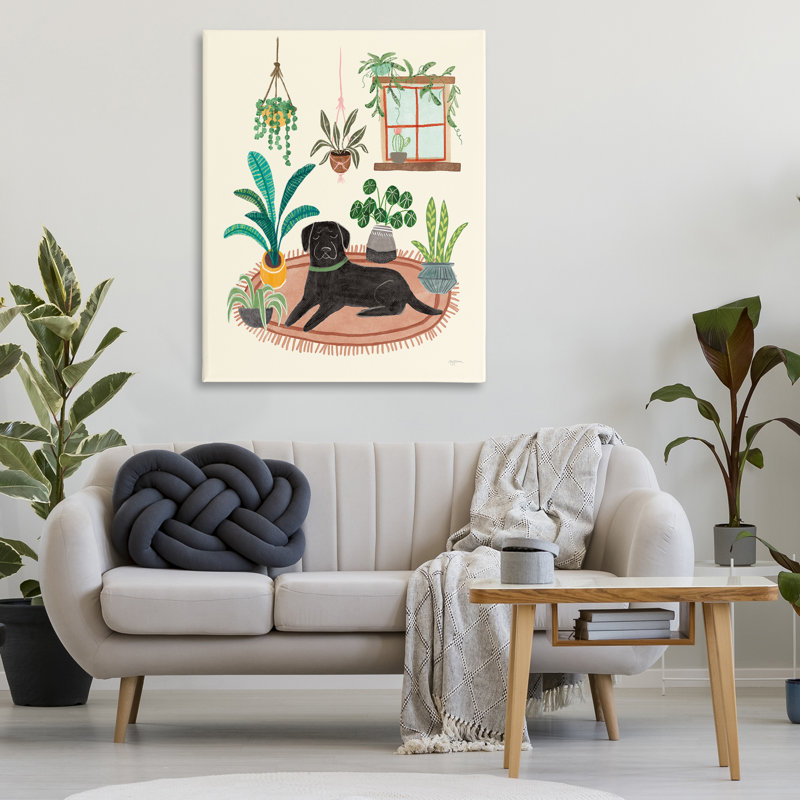 «Fun Dog & House Plants» par Mary Urban, H 48 po x l 36 po
