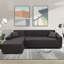 Housse de canapé en L épais en velours - Housse de canapé modulaire avec 2 housses de coussin décoratif-57081210