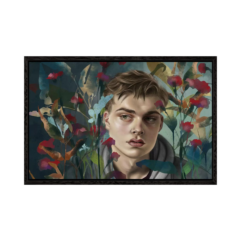 Garden by Teodora Jelenic - Painting on Canvas, Black Framed, 152.5 cm H x 101.5 cm W