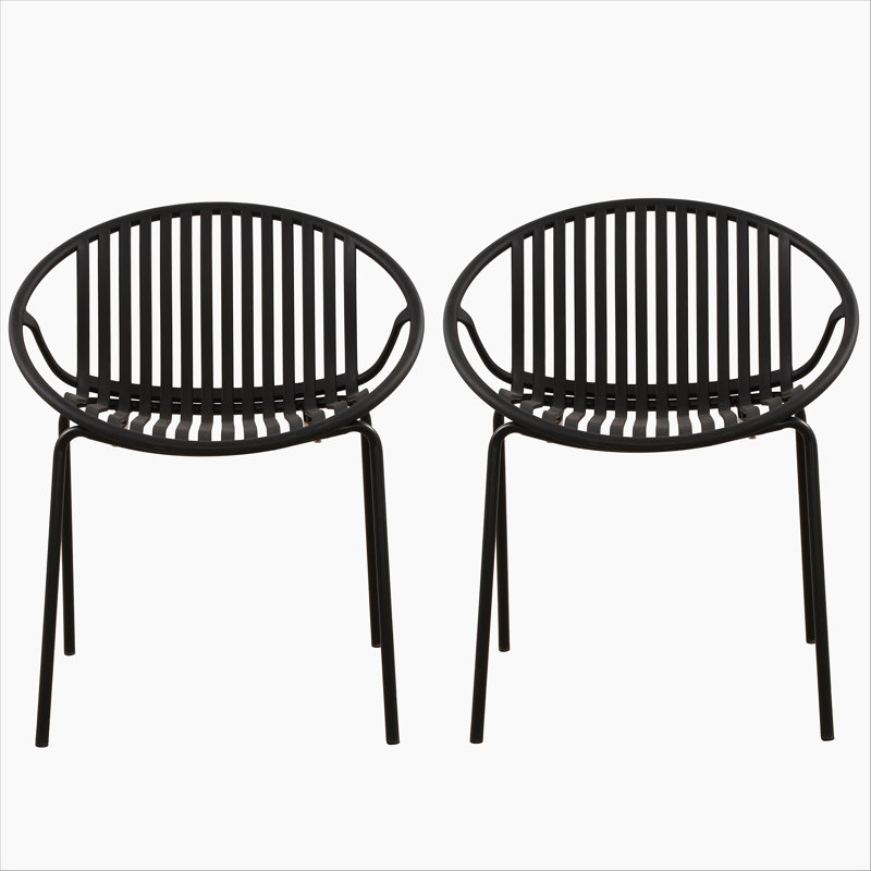 Chaises de salle à manger de patio, Noir