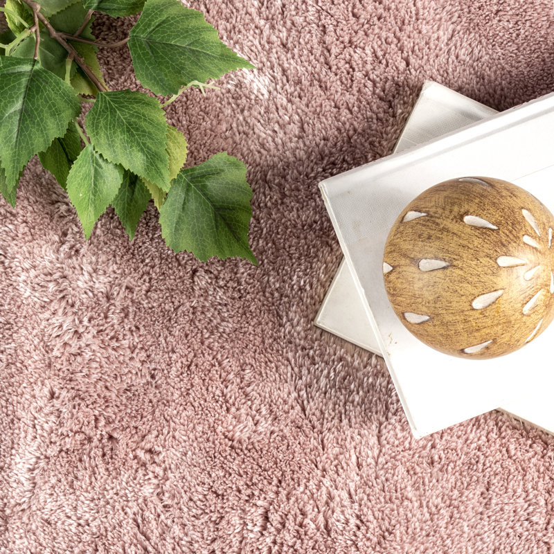 Solid Colour Shag Area Rug, Round 122cm