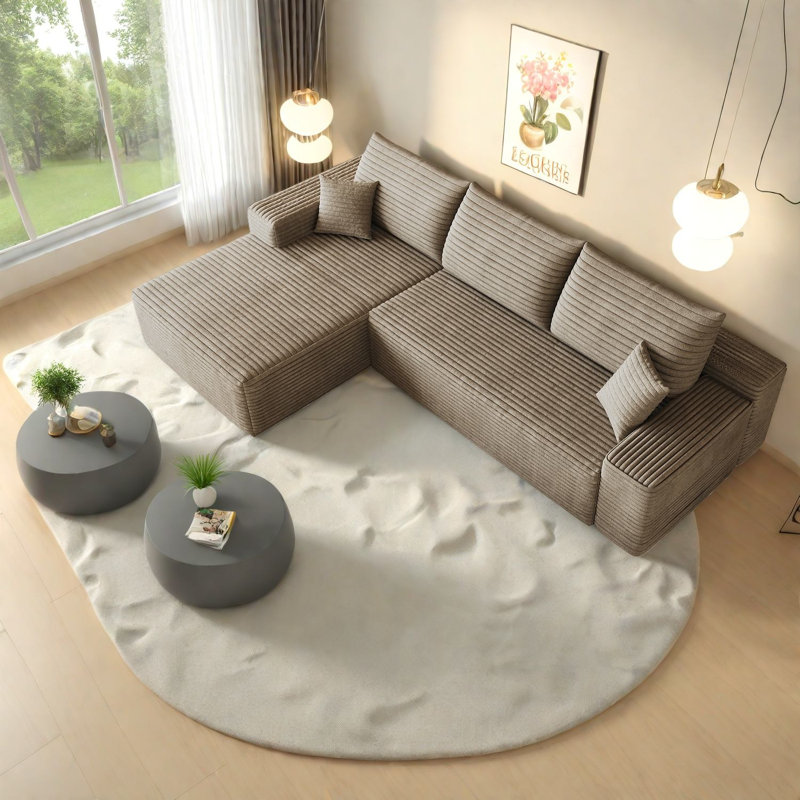 Canapé modulaire en velours côtelé 107 pouces Compression Cloud