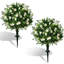 Artificial Flowers Outdoor, 2 Pack Artificial Boxwood Topiary Ball, Fake Plants Plastic Shrubs Faux Evergreen Greenery for Front Door Garden Indoor Home Decor