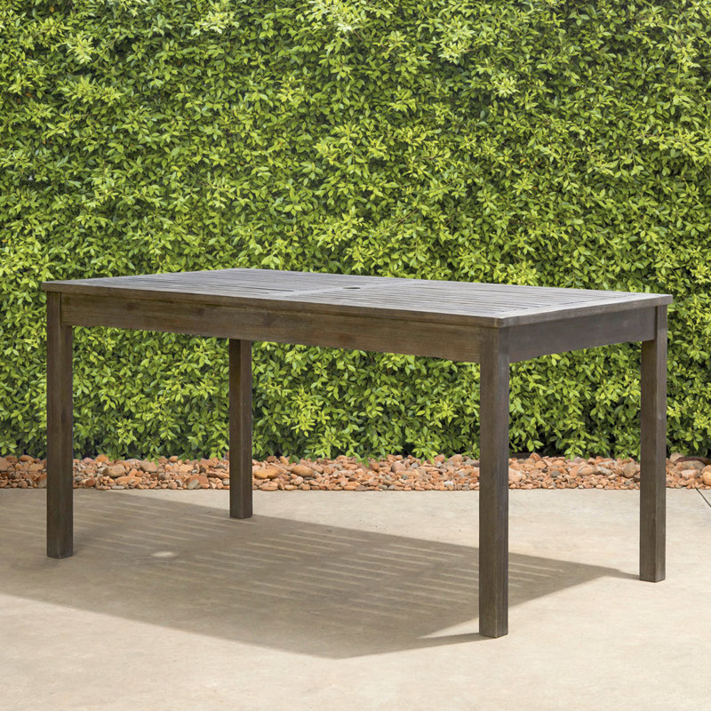 Table de salle à manger d'extérieur rectangulaire, Gris délavé