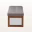 Banc rembourré en tissu gris avec bois fini noyer Crivello, H 17,32 po x l 52,17 po x P 18,9 po-30320082