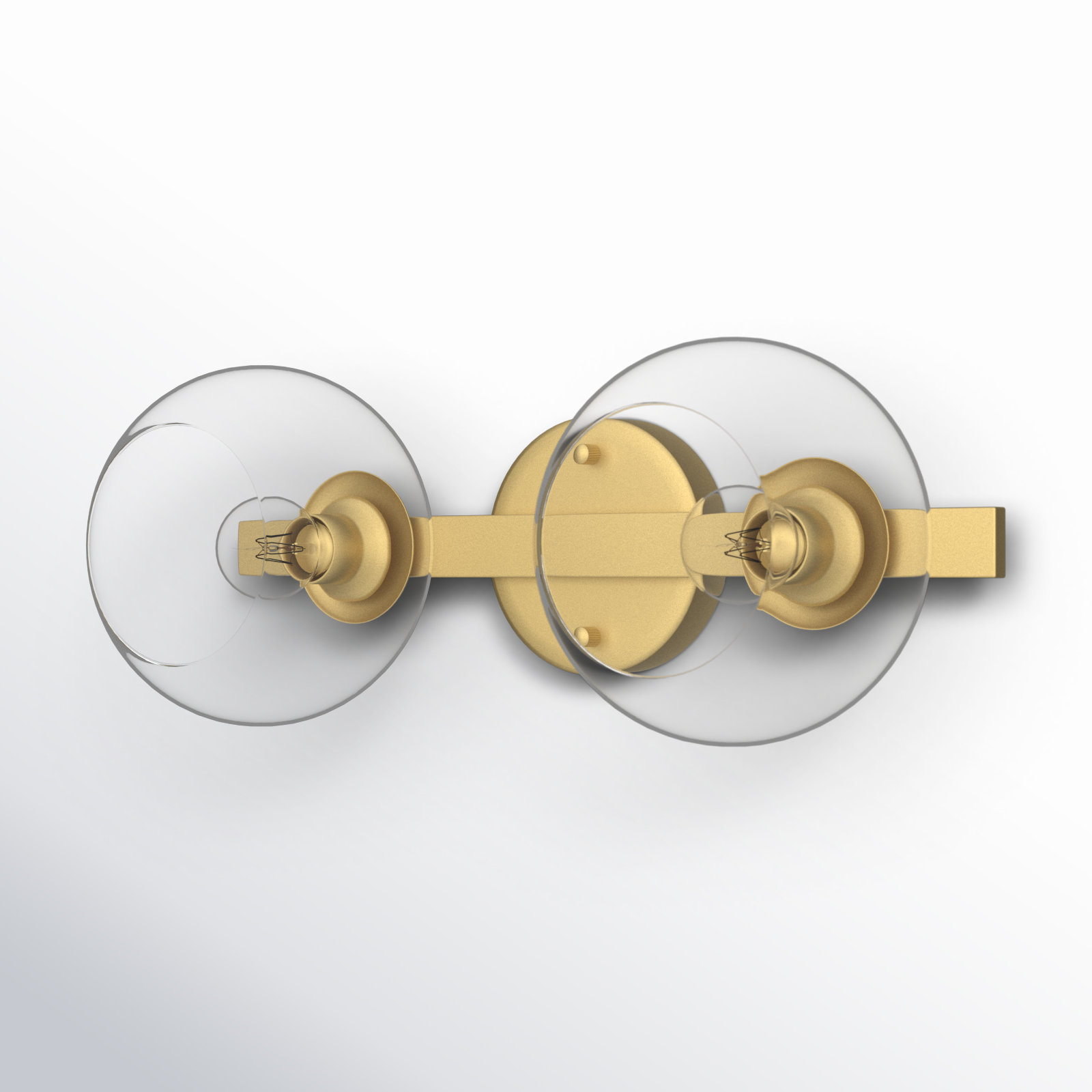 Nathalie 2 Light Glass Dimmable Armed Sconce, Brass, 2 Lights, 7" H x 17" W x 17" D