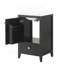 Meuble-lavabo de 20 po avec lavabo, armoire de salle de bain avec porte à fermeture douce, support de rangement et tiroir, noir