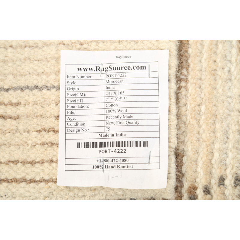 One-of-a-Kind 5'5" X 7'7" Wool Area Rug in Beige