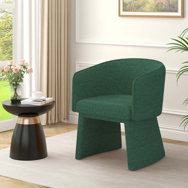 Fauteuil d'appoint rembourré Tallu, Tissu vert