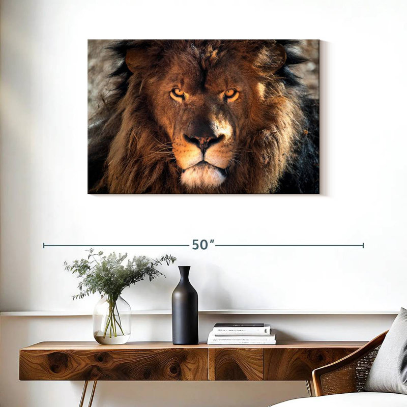 Tough Lion Head, 24" H x 36" W