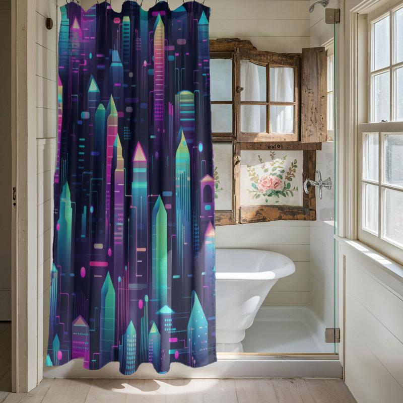 Bright Bright - Rideau de douche Premium, H 74 po x l 71 po