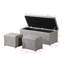 Rangement rectangulaire en lin beige rempli d'éponge résiliente de style moderne, doux et confortable pour la chambre à coucher, le salon, le balcon, 1 pièce et 2 repose-pieds