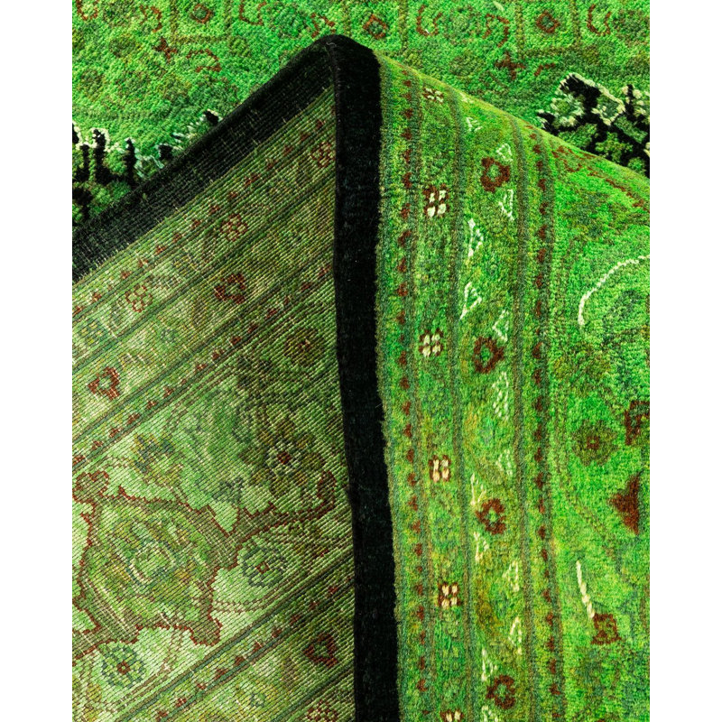 Tapis unique noué à la main Osbaldo - vert