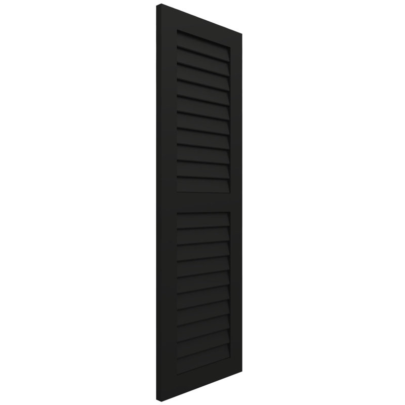Deux volets à persiennes égales EnduraCore Composite, Noir, 18"W, 28"H