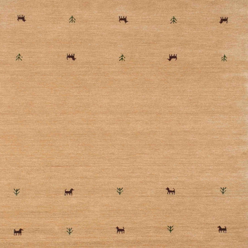 Tapis de zone jaune contemporaine, Rectangle 5 pi x 7 pi