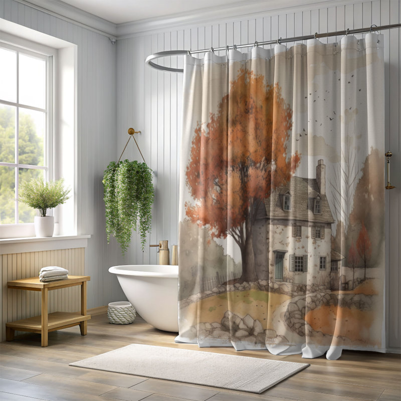 Rideau de douche Arnemuiden, H 74 po x l 71 po