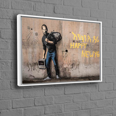 Portrait abstrait sur toile de coton Steve Steve: Street Art style graffiti pour décoration murale moderne