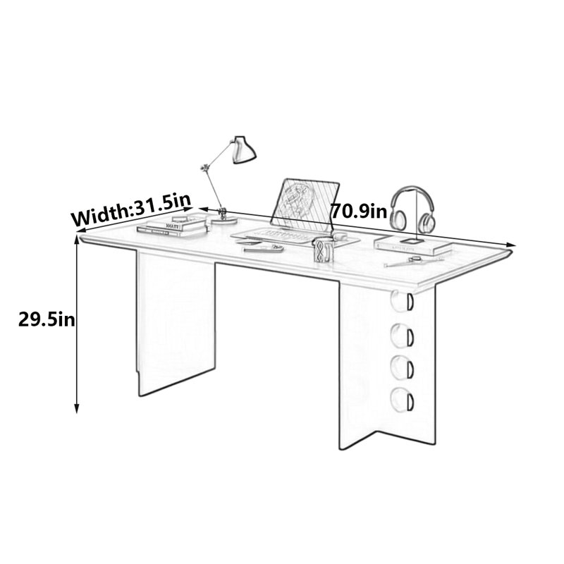 Bureau d'ordinateur Horan, H 29,5 po x l 70,9 po x P 31,5 po