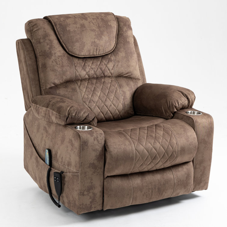 Lajuane Lay Flat Recliner in 74.8 Length, Dual Motor Power Lift Chair with Lumbar Pillow, Wireless Phone Charger & Cup Holder Hokku Designs