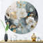 Manthei - Impressions florales marbrées bleues et dorées II-88628554
