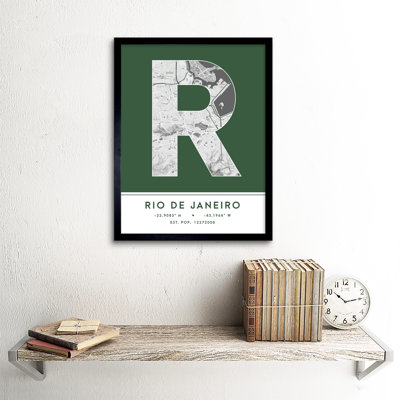 Rio De Janeiro City Map Rio De Janeiro Brazil City Map - Single Picture Frame Typography
