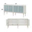 Console blanc perle et argent scintillant
