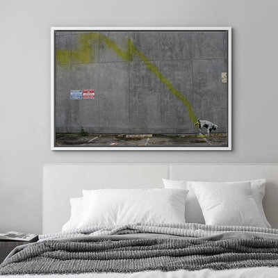 Pop Urban Street " Banksy Dog Peeing on Wall " Graphic Art Print