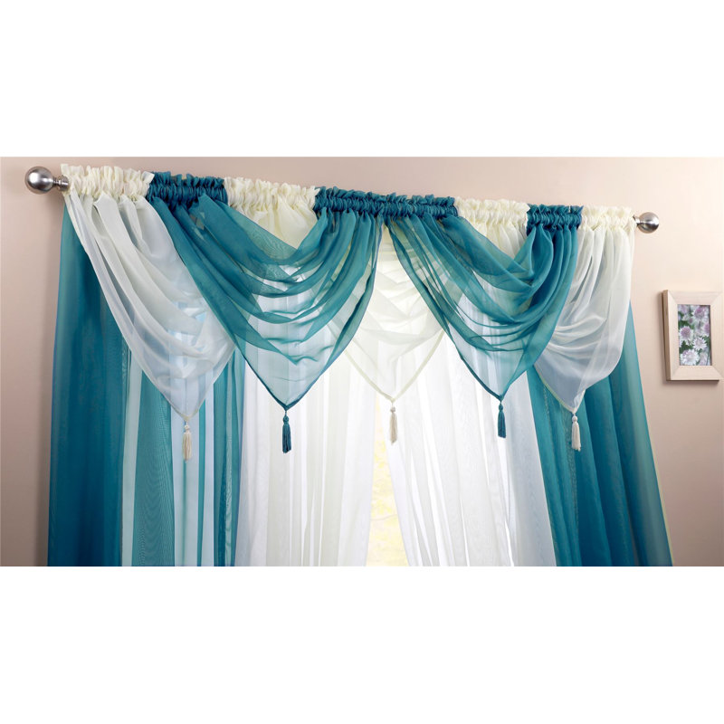 Kelch Sheer Curtain Single Panel, 55.88 W x 45.72 D cm, Red