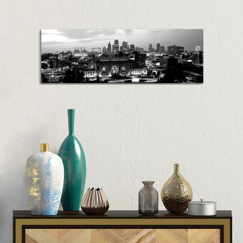 Union Station at Sunset with City Skyline in Background, Kansas City, Missouri, USA 1 Piece Wrapped Canvas Wall Art