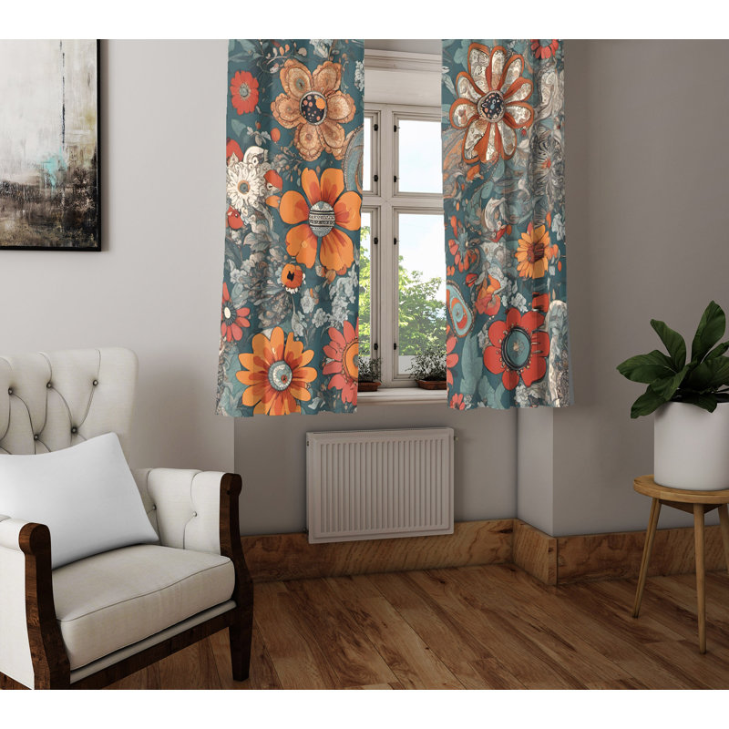 Semi Sheer Curtain Pair, 40" W x 82" L