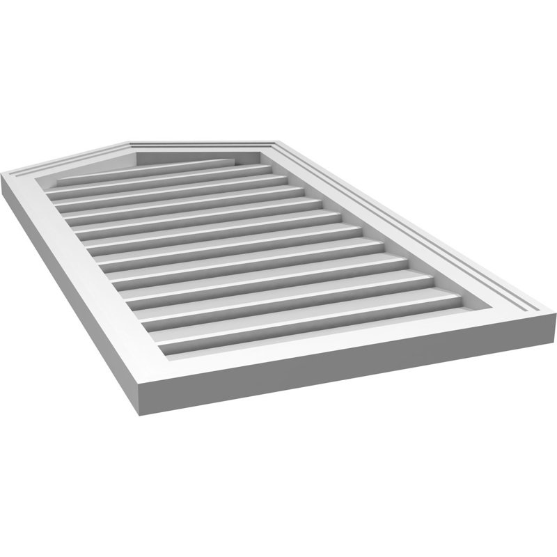 Ventilé à pignon fonctionnel en uréthane à hauteur de sommet 5 pintes, brun clair apprêté, H 36 po x l 20 po x P 1,5 po