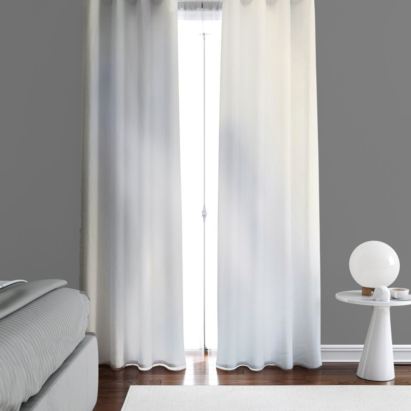 Paire de rideaux semi-transparents en polyester Dantrel, L 56 po x L 78 po