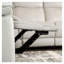 Fauteuil inclinable transitionnel en cuir taupe assorti avec bordure en passepoil et accoudoirs évasés