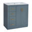 Ensemble de meuble-lavabo 30 po avec lavabo en céramique, armoire de rangement en bois massif, ensemble de meuble-lavabo autoportant avec 3 tiroirs et portes à fermeture douce-631735218