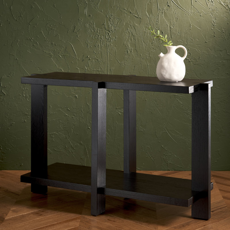 Quigley Rectangle Wood Console Table, Black