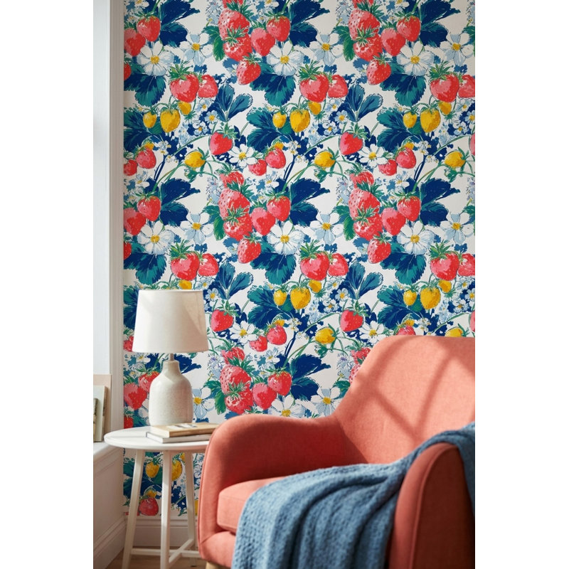 White Background Wallpaper Red Green Removable Wall Decor