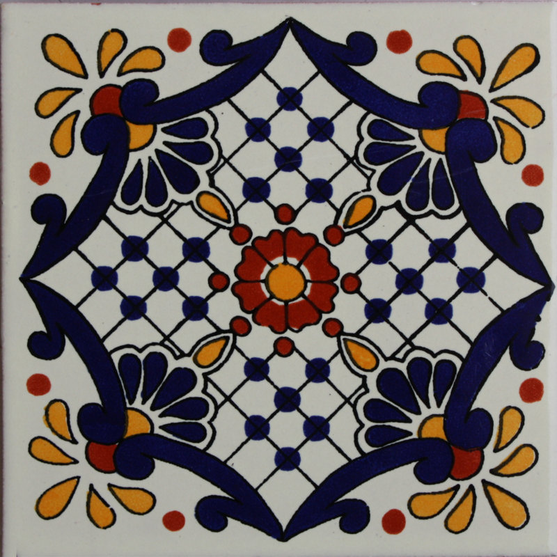 Carreau mexicain 4,2 "x 4,2" 9 pièces TalaMex Tormes Talavera