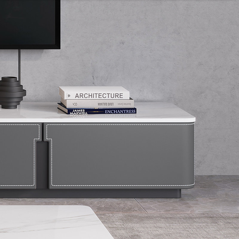 Meuble télé moderne et haut de gamme, 86.61", Gris