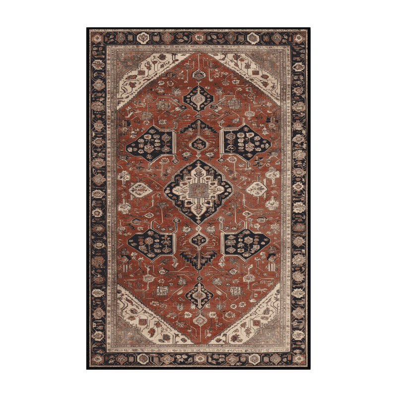 Tapis brun lavable à la machine, Rectangulaire 2 pi x 3 pi