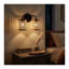 Meuble-lavabo double avec abat-jour en rotin naturel Quell