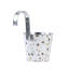 Bee Print Round Zinc Flower Pot with Hook