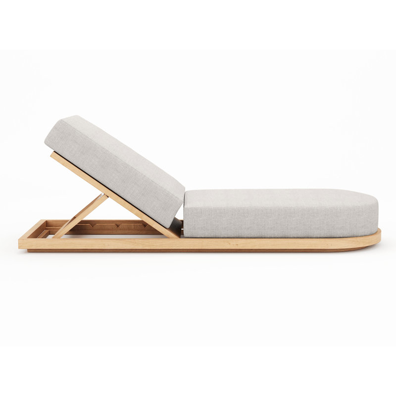 Muse Outdoor Teak Chaise Lounge, Gray