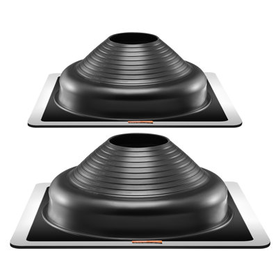 2 pièces de bottes de solin de tuyau de toit, ajustement du tuyau extérieur de 6 3/4 po à 14 po, tuyau de vérin flexible pour toiture en PEHD, haute température - 67 ℉ à 212 ℉, base en métal durable, pour cheminée, poêle à bois et tuyaux de ventilation extérieurs