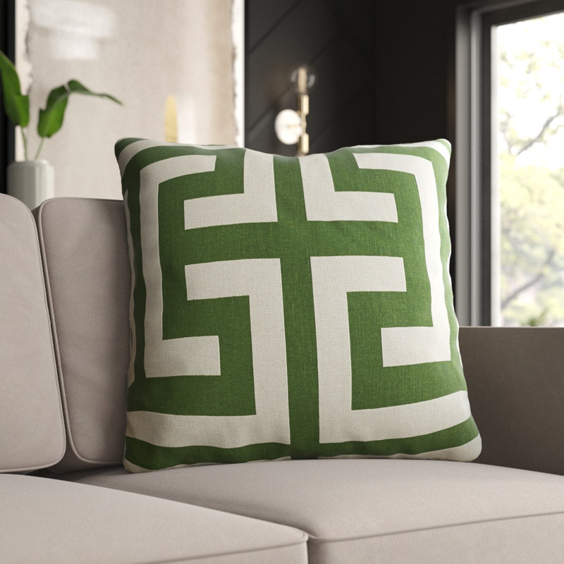 Cotton Blend Reversible Throw Pillow, Gold