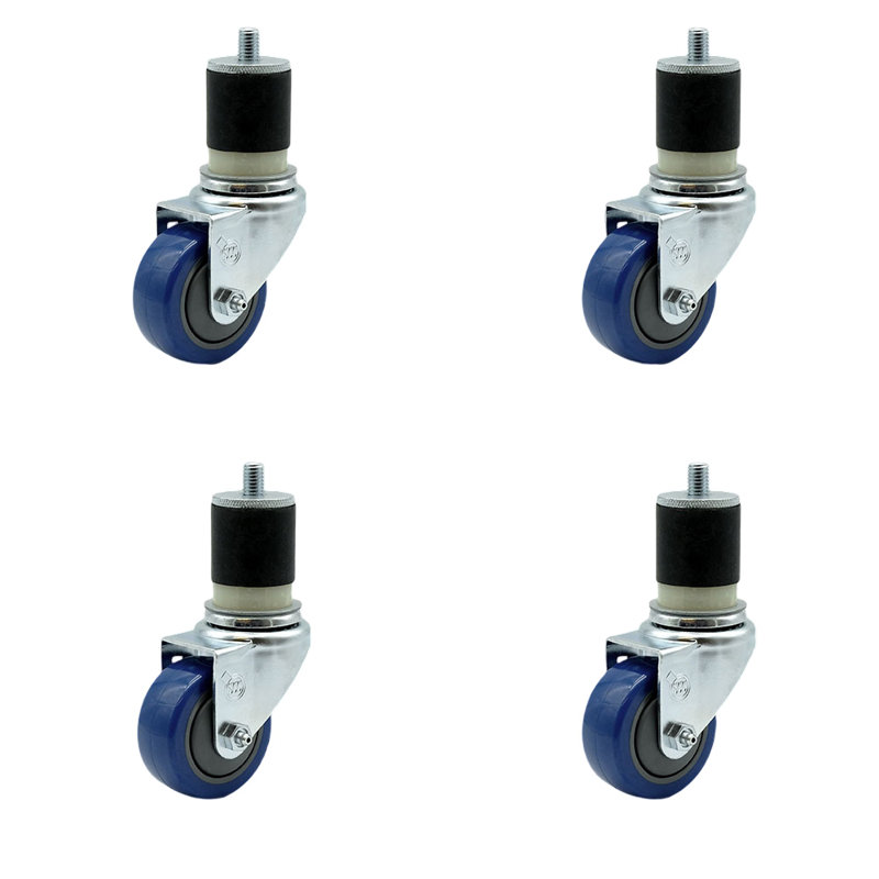 Polyurethane Expanding Caster, Blue