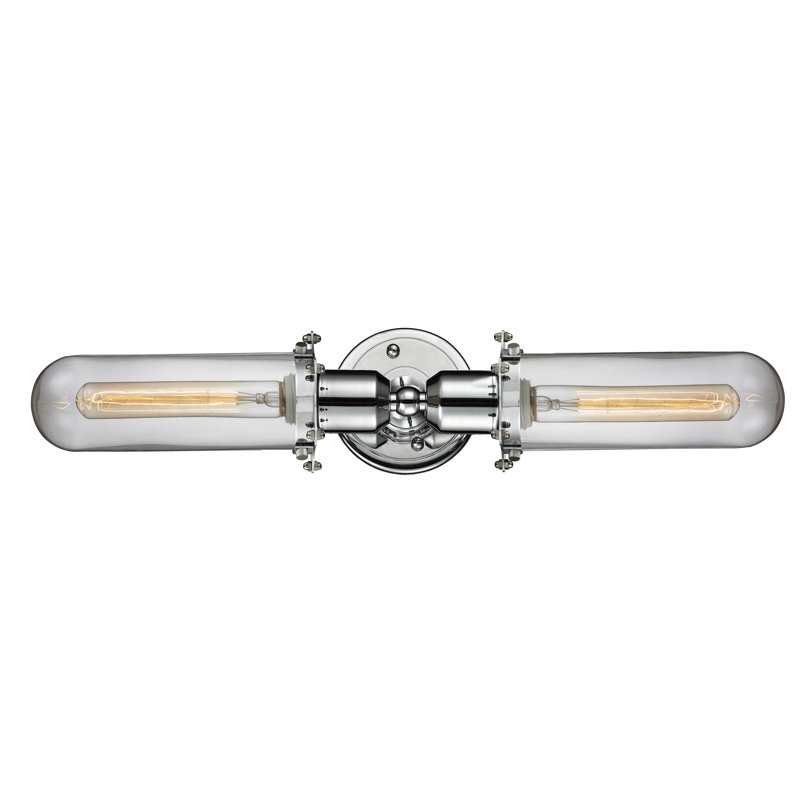 Éclairage pour meuble-lavabo 2 lumières Mikell, Transparent, Chrome poli