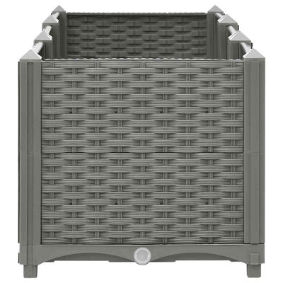 Planter Raised Flower Bed with Rattan Look Plant Box Polypropylene