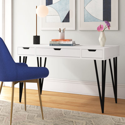 Recker Writing Desk with Built-In Electrical Outlet