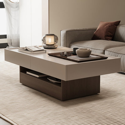 Simple household storage solid wood coffee table